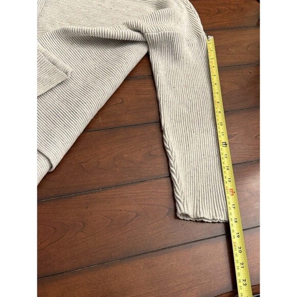French Connection Ribbed Gray Sweater Neon Threads Accents Size L Oversized - Picture 10 of 11